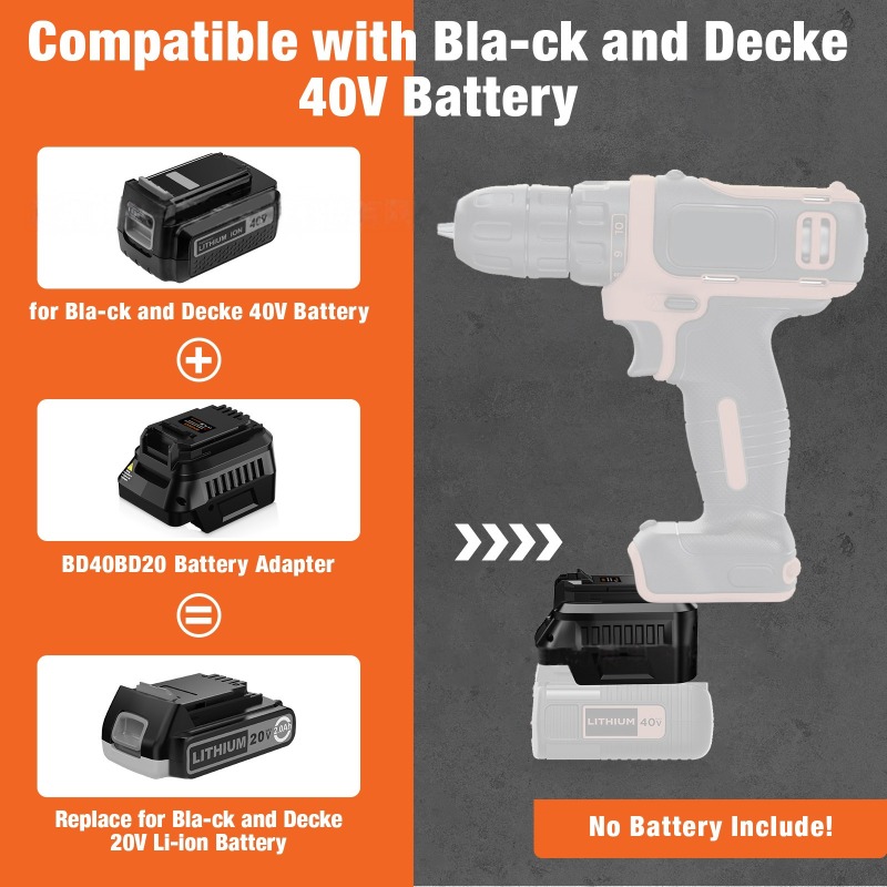 Black+Decker Tool Cordless - HAKSINKY adaptateur de batterie pour outil