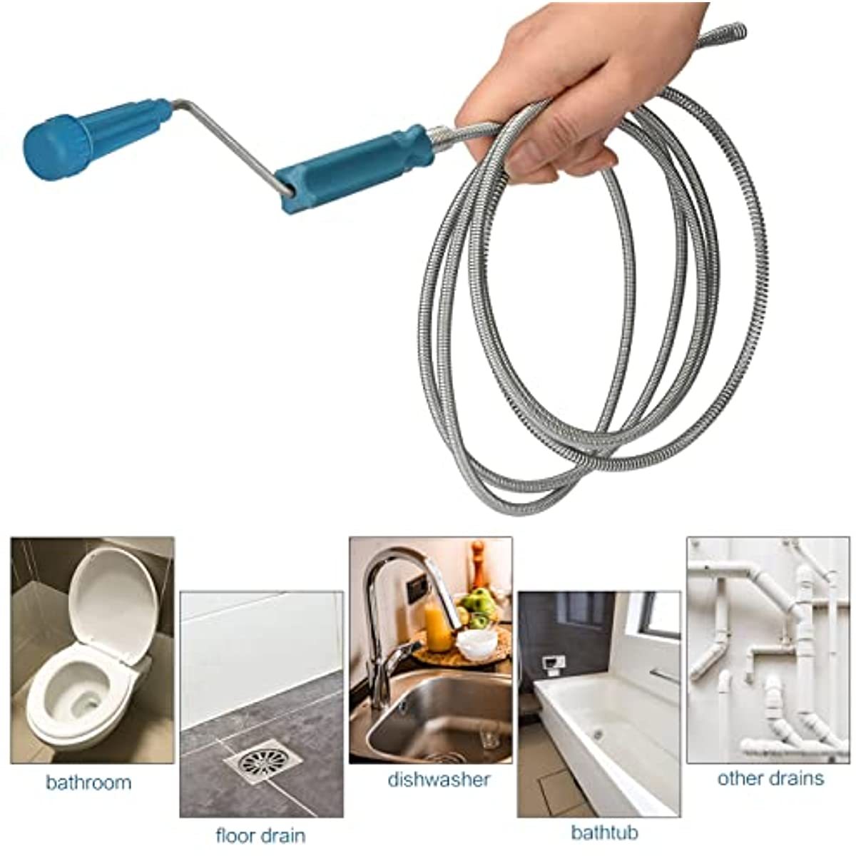 Drain Snake Flexible - Déboucheur de canalisation télescopique flexible en