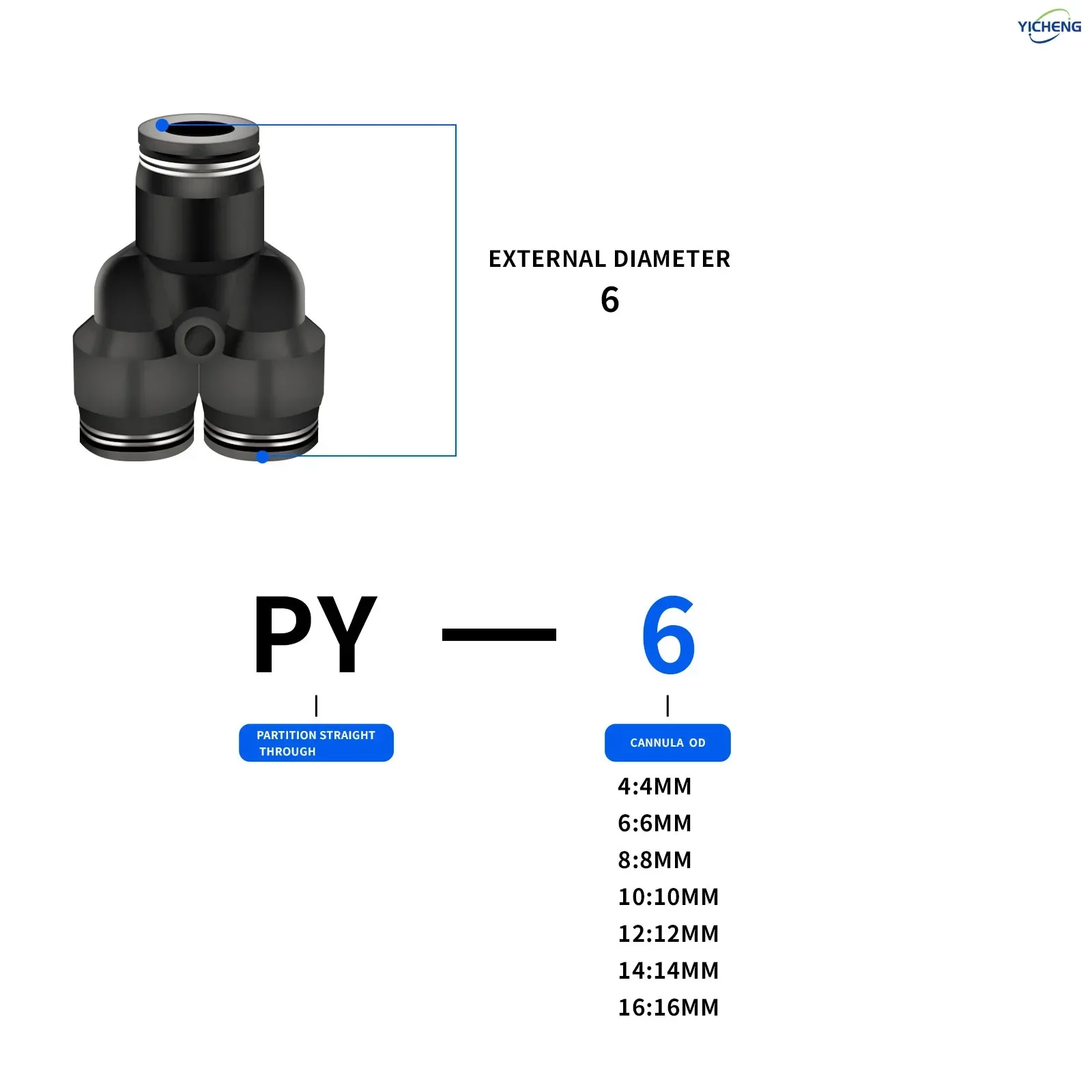 Push Fit Connector - Connecteur de tuyau pneumatique 6MM OD