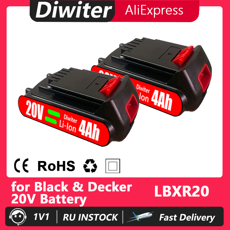 Black+Decker Tool 20V Max - Batterie de remplacement 18V 4000mAh pour