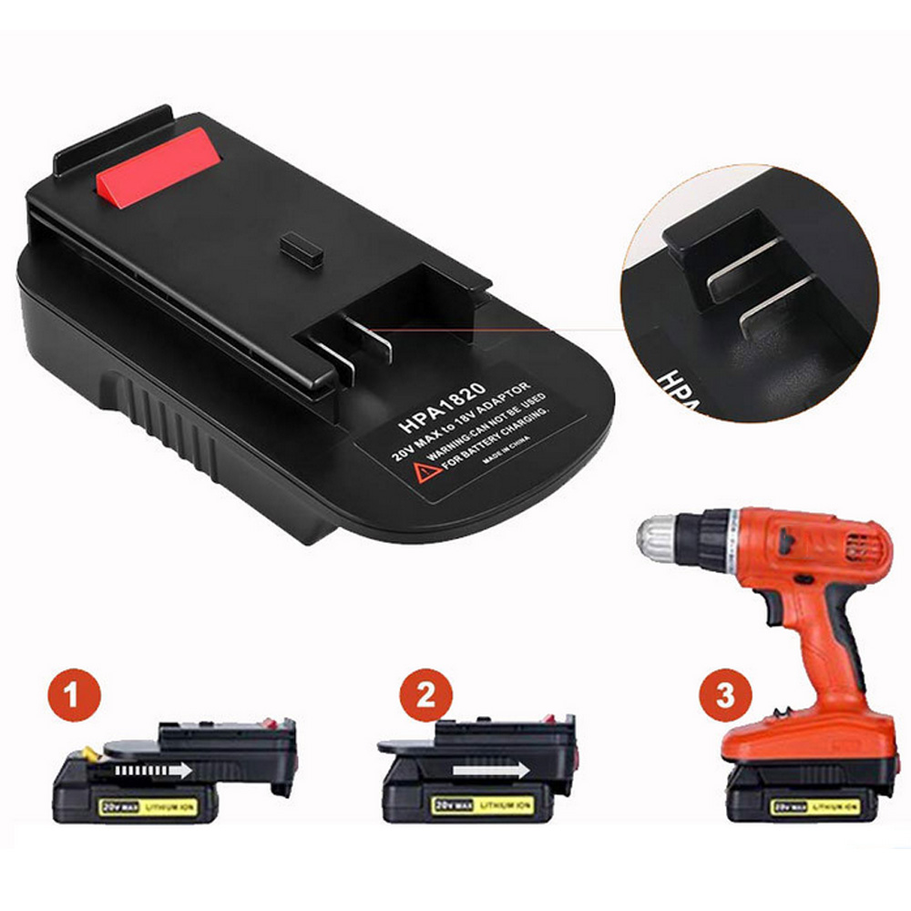 Black+Decker Tool 20V Max - Adaptateur de remplacement HPA1820 pour batterie