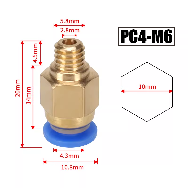 Connecteurs pneumatiques PC4-M - Ptfe Tape Thread avis et prix