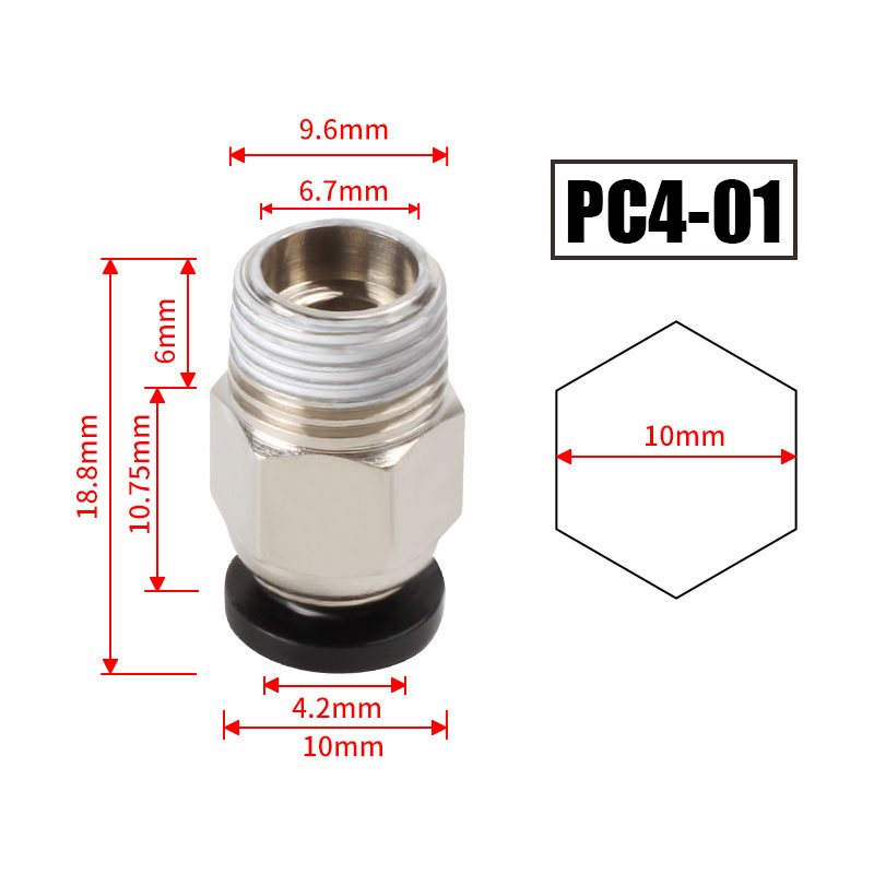 Connecteurs pneumatiques PC4-M - Ptfe Tape Thread avis et prix
